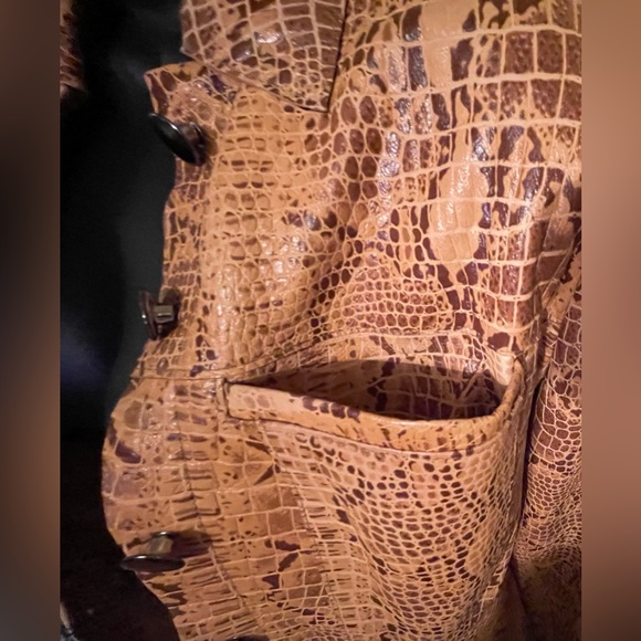 Son-Ya Sz S-XS Jacket & Variazioni lined Pencil Skirt Sz 2 Tan Snakeskin - Picture 4 of 15